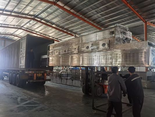 تسمه استنلس استیل مستمر خشک کن مایکروویو استریلیزاسیون دستگاه خشک کن نوار نقاله